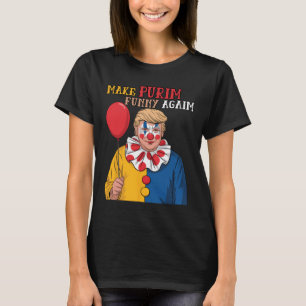 Camiseta Faça Purim Engraçado Novamente Engraçado Trump Pur