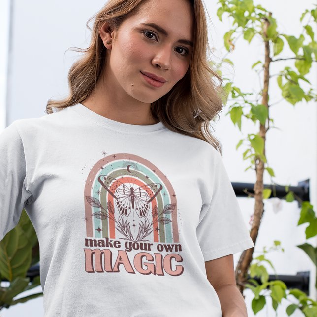Camiseta Faça seu próprio Mago Boho Arco-Íris (Criador carregado)