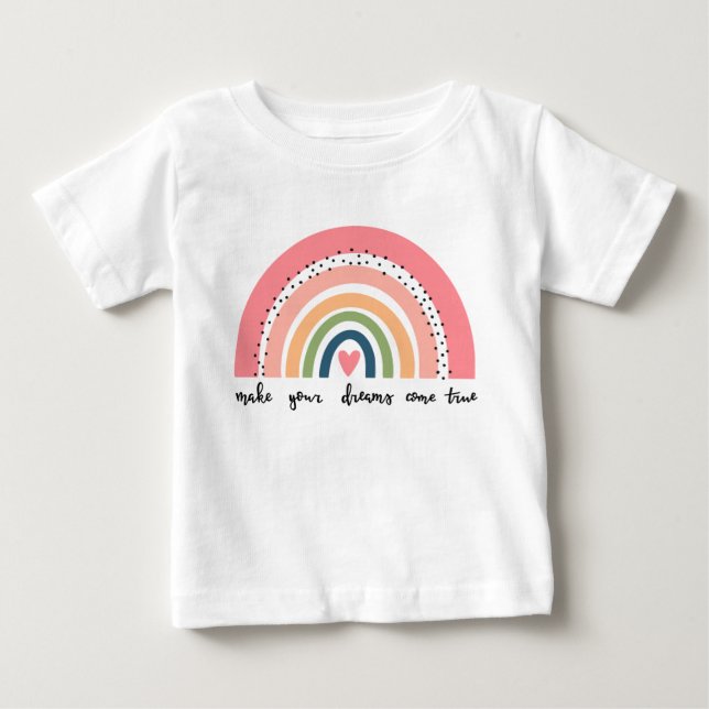 Camiseta Faça seus sonhos se tornarem verdadeiros Arco-Íris (Frente)