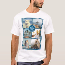 Camiseta Faça sua própria Colagem de Fotos do Instagram Gri