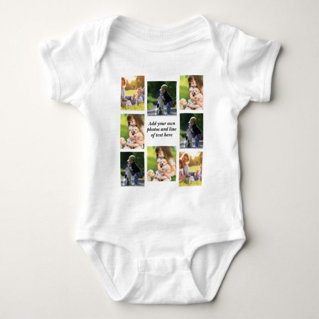 Camiseta Faça sua própria colagem de fotos e texto (Frente)