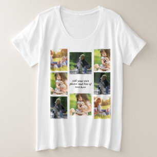 Camiseta Faça sua própria colagem de fotos e texto