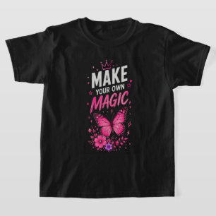 Camiseta 🦋 Faça Sua Própria Magia Citação de Adolescente M