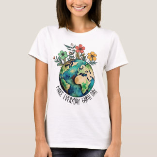 Camiseta Faça Todo Dia ser o Dia da Terra | Floral Terra Aq