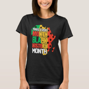 Camiseta Faça Todos Os Meses História Negra Homens Engraçad