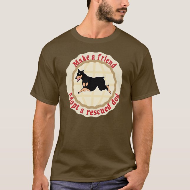 Camiseta Faça um amigo - Doberman (Frente)
