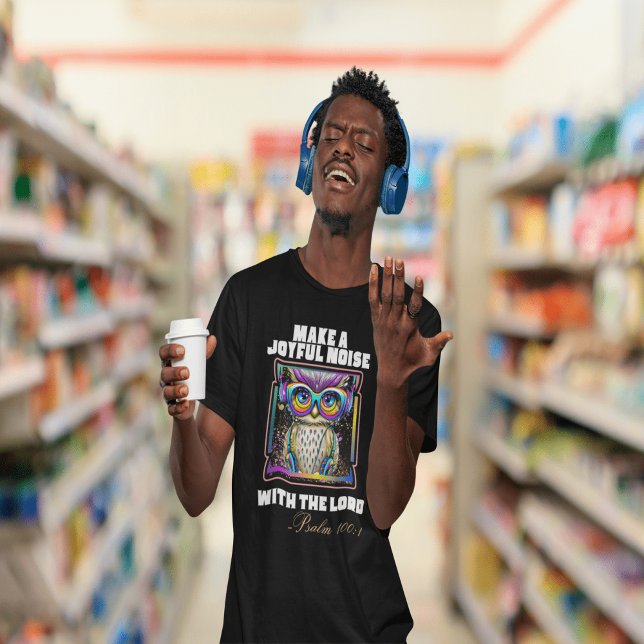 Camiseta Faça um barulho alegre e uma fé cristã (Criador carregado)