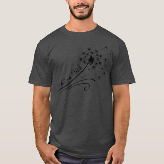 Camiseta Faça Um Dandelion Floral De Desejo, Dizendo Positi