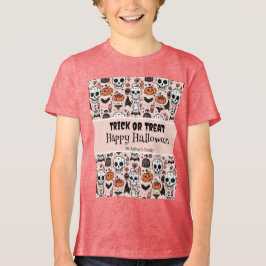 Camiseta Faça um Trick do Halloween rosa ou trate o nome da