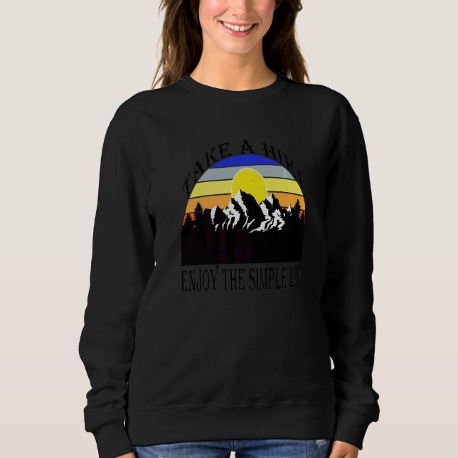 Camiseta Faça Uma Caminhada, Desfrute Da Vida Simples Monta (Frente)