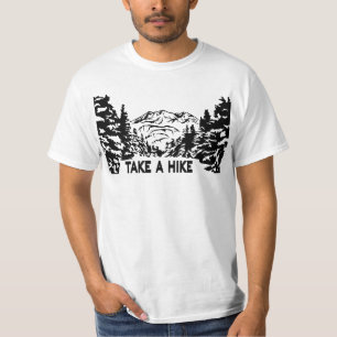 Camiseta Faça uma citação de Hike, paisagem monocromática d