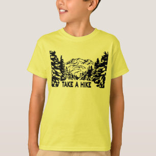 Camiseta Faça uma citação de Hike, paisagem monocromática d
