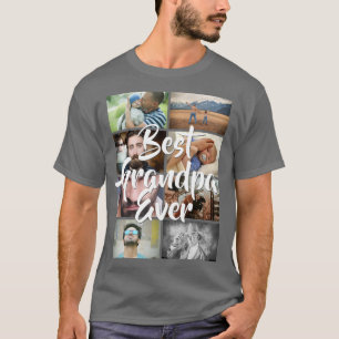 Camiseta Faça uma colagem de 8 fotos com o melhor vovô ja