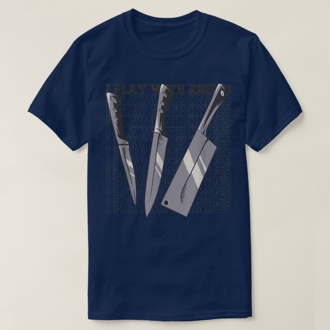 Camiseta Facas de cozinhar de chefs (Frente do Design)