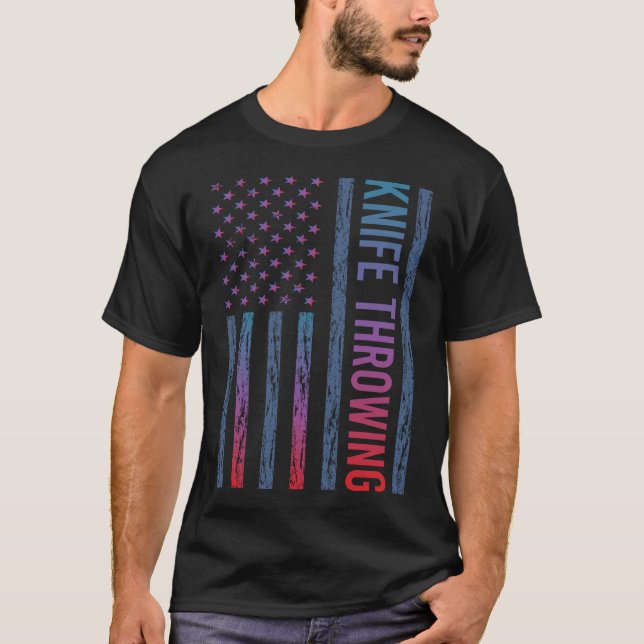 Camiseta Facas de Lançamento Bandeira Gradiente (Frente)