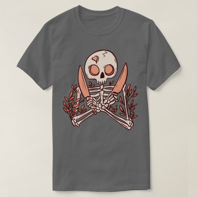 Camiseta Facas esqueléticas (Frente do Design)