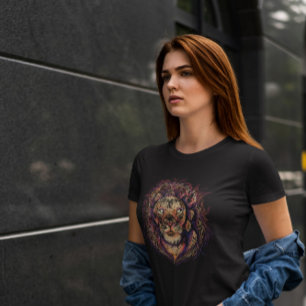 Camiseta Face Colorida Do Leão