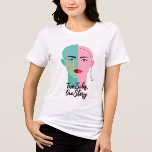 Camiseta Face de Abstrato de tom duplo