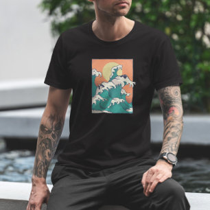 Camiseta Face de Cachorro Ondas Oceânicas