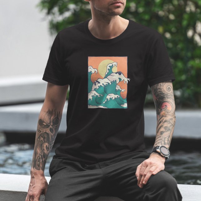 Camiseta Face de Cachorro Ondas Oceânicas (Criador carregado)