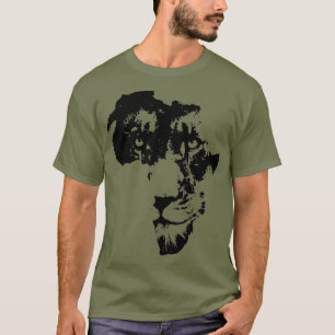 Camiseta Face de Leão Africano Cultura Safari Mapa Áfri