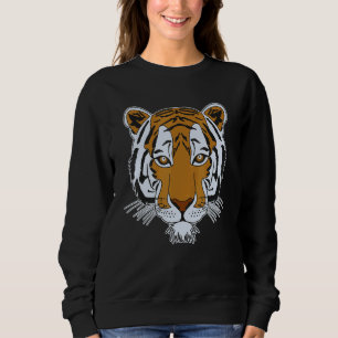 Camiseta Face de Tigre Cabeça Grandes Felinos Impressão Pre
