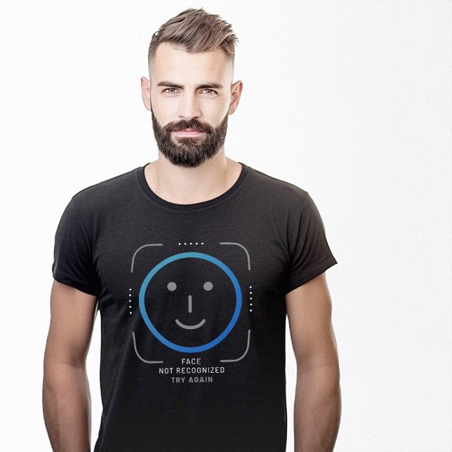Camiseta Face ID Engraçado (Face Not Recognized Funny T-Shirt)