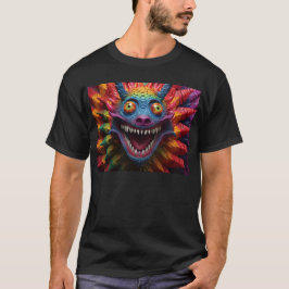 Camiseta Face monstruosa em cores arco-íris