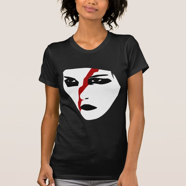 Camiseta Facepaint intenso com corte vermelho (Frente)