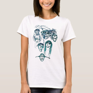 Camiseta faces impressão branca