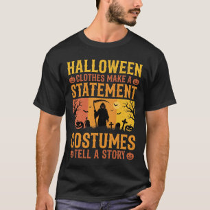 Camiseta Fachada de Fantasia do Ceifador de Halloween Vinta