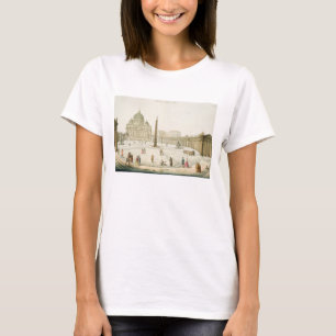 Camiseta Fachada de St Peter em Roma com a praça em f