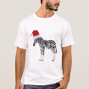 Camiseta Fácil de Zebra Natal com Papai Noel