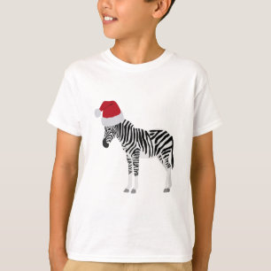 Camiseta Fácil de Zebra Natal com Papai Noel