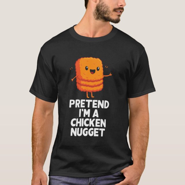 Camiseta Fácil disfarce de nugget de frango para o Hallowee (Frente)