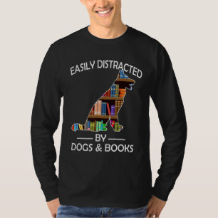 Camiseta Fácil distração com o German shepherd de Caninos e