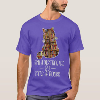 Camiseta Fácil distração com o Nerd do Livro de Sobretudo C