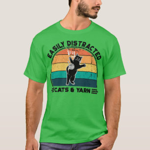 Camiseta Fácil distração de Gatos e Fios Perfeitos, Funny C