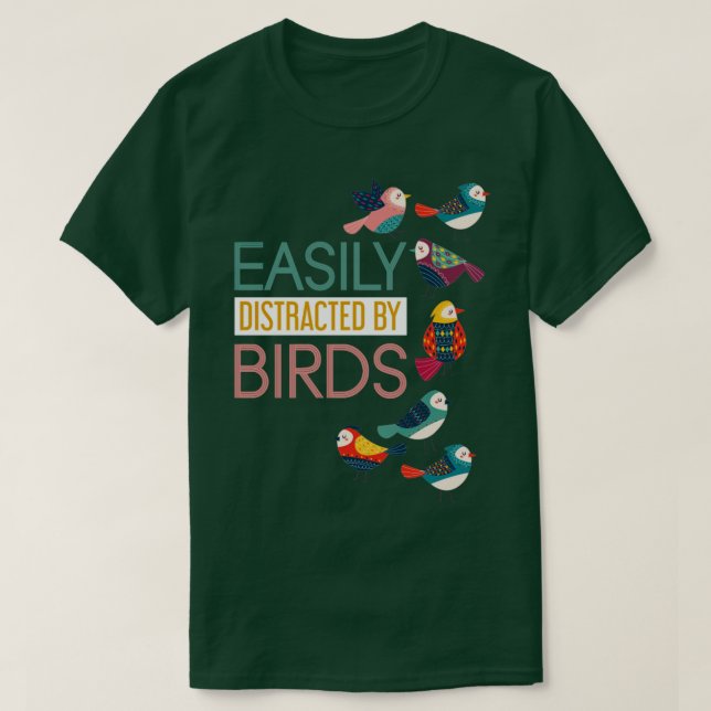 Camiseta Fácil Distração Por Aves (Frente do Design)