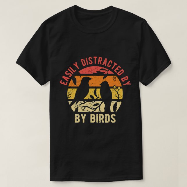 Camiseta Fácil Distração Por Aves (Frente do Design)