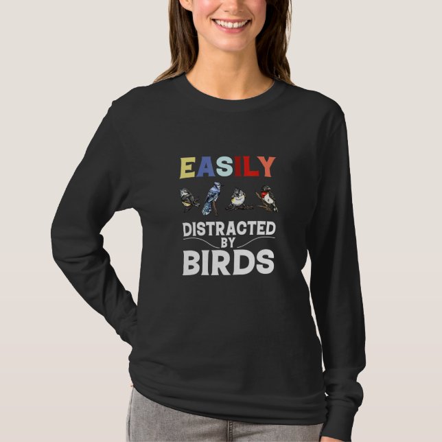 Camiseta Fácil Distração Por Aves (Frente)
