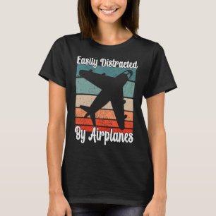 Camiseta Fácil Distração Por Aviões Aviões - Avião Retro Vi