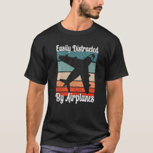 Camiseta Fácil Distração Por Aviões Aviões - Avião Retro Vi
