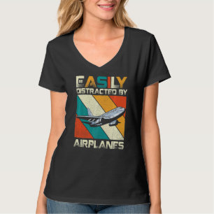 Camiseta Fácil Distração Por Aviões Aviões Aviões Avião Avi