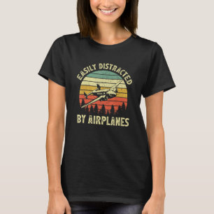 Camiseta Fácil Distração Por Aviões Piloto Aéreo