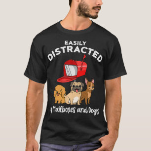 Camiseta Fácil Distração Por Cães E Cães Para Posta