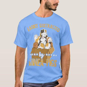 Camiseta Fácil distração por cobaias Citação de um Guine