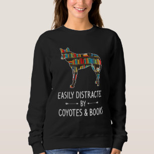 Camiseta Fácil Distração Por Coyotes E Livros, O Pup Wolf