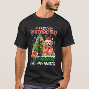 Camiseta Fácil Distração Por E Havaneses De Xmas De Cães Pa