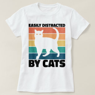 Camiseta Fácil Distração Por Gato gatinho Kawaii Engraçado